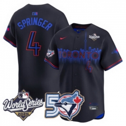 Men Women Youth Blue Jays 50th Patch 2025 World Series City Connect 4 Springer Stitched Jersey 