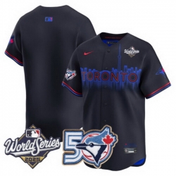 Men Women Youth Blue Jays 50th Patch 2025 World Series City Connect Team Blank Stitched Jersey 