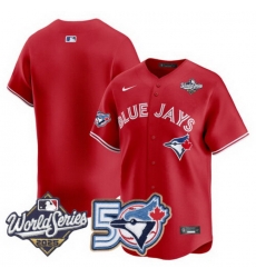Men Women Youth Blue Jays 50th Patch 2025 World Series Red Team Blank Stitched Jersey Men Women Youth Blue Jays 50th Patch 2025 World Series Red Team Blank Stitched Jersey
