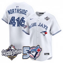 Men Women Youth Blue Jays 50th Patch 2025 World Series White 416 Northside Stitched Jersey 