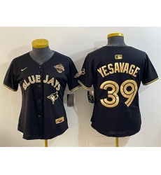 Women Toronto Blue Jays 39 Trey Yesavage Black Gold 2025 American League Champions Limited Stitched Baseball Jersey 