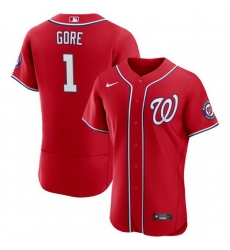 Men Washington Nationals 1 MacKenzie Gore Red Flex Base Stitched MLB Jersey