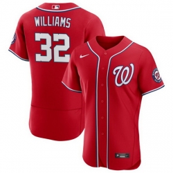 Men Washington Nationals 32 Trevor Williams Red Flex Base Stitched MLB Jersey