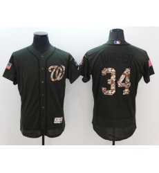 Men Washington Nationals #34 Harper Green Camo Elite 2022 MLB Jersey