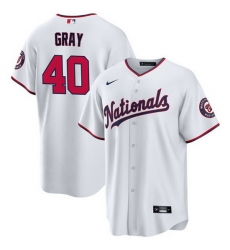 Men Washington Nationals 40 Josiah Gray White Cool Base Stitched Baseball Jersey