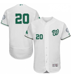 Mens Majestic Washington Nationals 20 Daniel Murphy White Celtic Flexbase Authentic Collection MLB Jersey