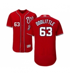 Mens Washington Nationals 63 Sean Doolittle Red Alternate Flex Base Authentic Collection Baseball Jersey