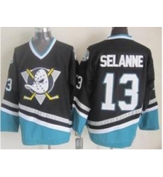 Anaheim Ducks 13 Teemu Selanne Black NHL Hockey Jersey