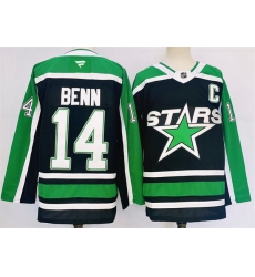 Men Dallas Stars 14 Jamie Benn Black 2024 25 Reverse Retro Stitched Jersey