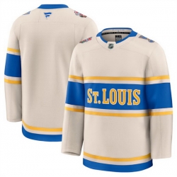 Men St  Louis Blues Blank Cream 2024 25 Winter Classic Stitched Hockey Jersey