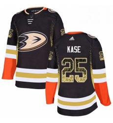 Mens Adidas Anaheim Ducks 25 Ondrej Kase Authentic Black Drift Fashion NHL Jersey 