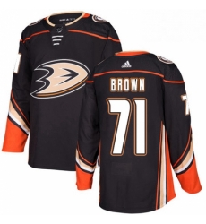 Mens Adidas Anaheim Ducks 71 JT Brown Premier Black Home NHL Jersey 