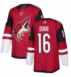 Mens Adidas Arizona Coyotes 16 Max Domi Authentic Burgundy Red Home NHL Jersey 