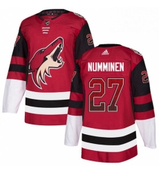 Mens Adidas Arizona Coyotes 27 Teppo Numminen Authentic Maroon Drift Fashion NHL Jersey 