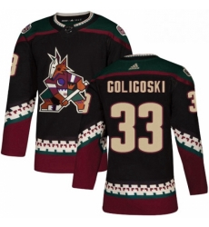 Mens Adidas Arizona Coyotes 33 Alex Goligoski Premier Black Alternate NHL Jersey 