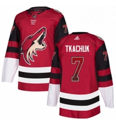 Mens Adidas Arizona Coyotes 7 Keith Tkachuk Authentic Maroon Drift Fashion NHL Jersey 