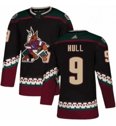 Mens Adidas Arizona Coyotes 9 Bobby Hull Premier Black Alternate NHL Jersey 