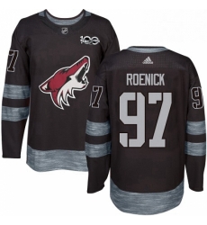 Mens Adidas Arizona Coyotes 97 Jeremy Roenick Premier Black 1917 2017 100th Anniversary NHL Jersey 