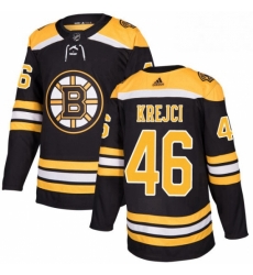 Mens Adidas Boston Bruins 46 David Krejci Authentic Black Home NHL Jersey 