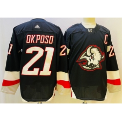 Men Buffalo Sabres 21 Kyle Okposo 2022 23 Black Stitched Jersey