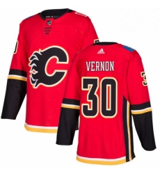 Mens Adidas Calgary Flames 30 Mike Vernon Premier Red Home NHL Jersey 