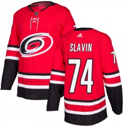 Mens Adidas Carolina Hurricanes 74 Jaccob Slavin Authentic Red Drift Fashion NHL Jersey