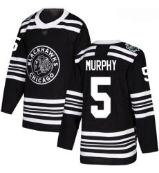 Blackhawks #5 Connor Murphy Black Authentic 2019 Winter Classic Stitched Hockey Jersey