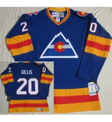 Colorado Avalanche 20 MIKE GILLIS CCM Throwback Blue NHL Jerseys