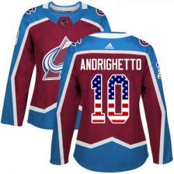 Womens Adidas Colorado Avalanche 10 Sven Andrighetto Authentic Burgundy Red USA Flag Fashion NHL Jersey  Womens Adidas Colorado Avalanche 10 Sven Andrighetto Authentic Burgundy Red USA Flag Fashion NHL Jersey