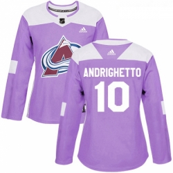Womens Adidas Colorado Avalanche 10 Sven Andrighetto Authentic Purple Fights Cancer Practice NHL Jersey  Womens Adidas Colorado Avalanche 10 Sven Andrighetto Authentic Purple Fights Cancer Practice NHL Jersey