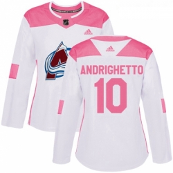 Womens Adidas Colorado Avalanche 10 Sven Andrighetto Authentic WhitePink Fashion NHL Jersey  Womens Adidas Colorado Avalanche 10 Sven Andrighetto Authentic WhitePink Fashion NHL Jersey