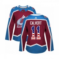 Womens Adidas Colorado Avalanche 11 Matt Calvert Authentic Burgundy Red USA Flag Fashion NHL Jersey  Womens Adidas Colorado Avalanche 11 Matt Calvert Authentic Burgundy Red USA Flag Fashion NHL Jersey