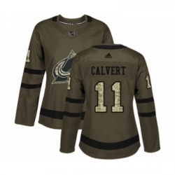 Womens Adidas Colorado Avalanche 11 Matt Calvert Authentic Green Salute to Service NHL Jersey  Womens Adidas Colorado Avalanche 11 Matt Calvert Authentic Green Salute to Service NHL Jersey