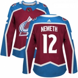 Womens Adidas Colorado Avalanche 12 Patrik Nemeth Authentic Burgundy Red Home NHL Jersey  Womens Adidas Colorado Avalanche 12 Patrik Nemeth Authentic Burgundy Red Home NHL Jersey