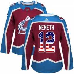 Womens Adidas Colorado Avalanche 12 Patrik Nemeth Authentic Burgundy Red USA Flag Fashion NHL Jersey  Womens Adidas Colorado Avalanche 12 Patrik Nemeth Authentic Burgundy Red USA Flag Fashion NHL Jersey
