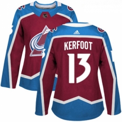 Womens Adidas Colorado Avalanche 13 Alexander Kerfoot Authentic Burgundy Red Home NHL Jersey  Womens Adidas Colorado Avalanche 13 Alexander Kerfoot Authentic Burgundy Red Home NHL Jersey
