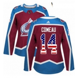 Womens Adidas Colorado Avalanche 14 Blake Comeau Authentic Burgundy Red USA Flag Fashion NHL Jersey  Womens Adidas Colorado Avalanche 14 Blake Comeau Authentic Burgundy Red USA Flag Fashion NHL Jersey