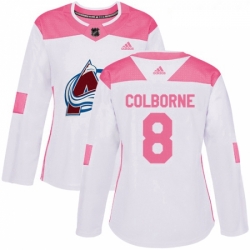 Womens Adidas Colorado Avalanche 8 Joe Colborne Authentic WhitePink Fashion NHL Jersey  Womens Adidas Colorado Avalanche 8 Joe Colborne Authentic WhitePink Fashion NHL Jersey