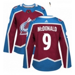 Womens Adidas Colorado Avalanche 9 Lanny McDonald Authentic Burgundy Red Home NHL Jersey  Womens Adidas Colorado Avalanche 9 Lanny McDonald Authentic Burgundy Red Home NHL Jersey