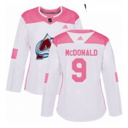 Womens Adidas Colorado Avalanche 9 Lanny McDonald Authentic WhitePink Fashion NHL Jersey  Womens Adidas Colorado Avalanche 9 Lanny McDonald Authentic WhitePink Fashion NHL Jersey