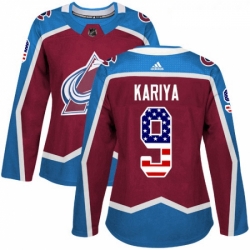 Womens Adidas Colorado Avalanche 9 Paul Kariya Authentic Burgundy Red USA Flag Fashion NHL Jersey  Womens Adidas Colorado Avalanche 9 Paul Kariya Authentic Burgundy Red USA Flag Fashion NHL Jersey