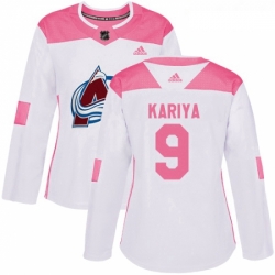 Womens Adidas Colorado Avalanche 9 Paul Kariya Authentic WhitePink Fashion NHL Jersey  Womens Adidas Colorado Avalanche 9 Paul Kariya Authentic WhitePink Fashion NHL Jersey