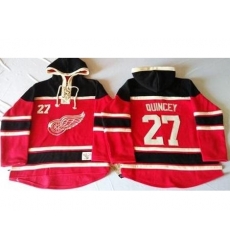 Detroit Red Wings 27 Kyle Quincey Red Sawyer Hooded Sweatshirt Stitched NHL Jersey