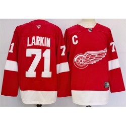 Men Detroit Red Wings 71 Dylan Larkin Red 2024 25 Stitched Jersey