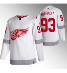 Men Detroit Red Wings 93 Alex DeBrincat White 2020 21 Reverse Retro Stitched Jersey