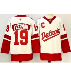 Men's Detroit Red Wings #19 Steve Yzerman White Stitched Fanatics Jersey