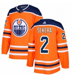 Mens Adidas Edmonton Oilers 2 Andrej Sekera Premier Orange Home NHL Jersey 