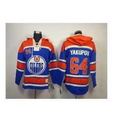 NHL Jerseys Edmonton Oilers #64 yakupov blue[pullover hooded sweatshirt]