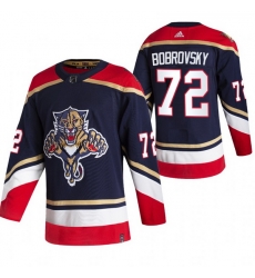 Men Florida Panthers 72 Sergei Bobrovsky Black Adidas 2020 21 Reverse Retro Alternate NHL Jersey