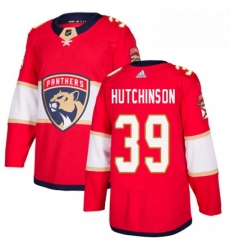 Mens Adidas Florida Panthers 39 Michael Hutchinson Premier Red Home NHL Jersey 